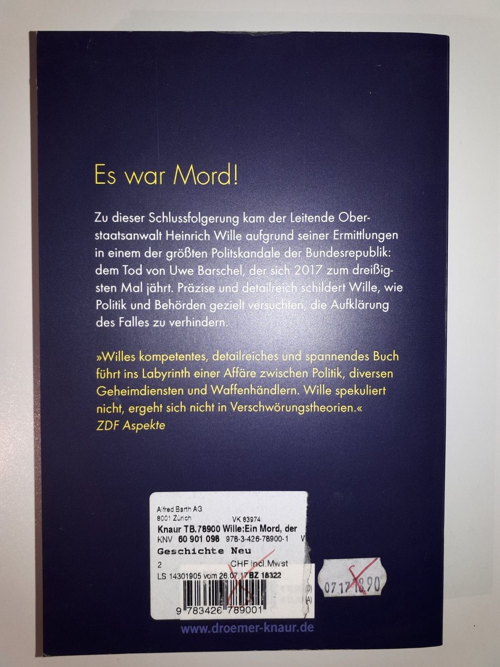 Libri: Ein Mord der keiner sei  durfte, Uwe Barschel – Usato da Dietikon venduto da Buchantiqdietikon 1