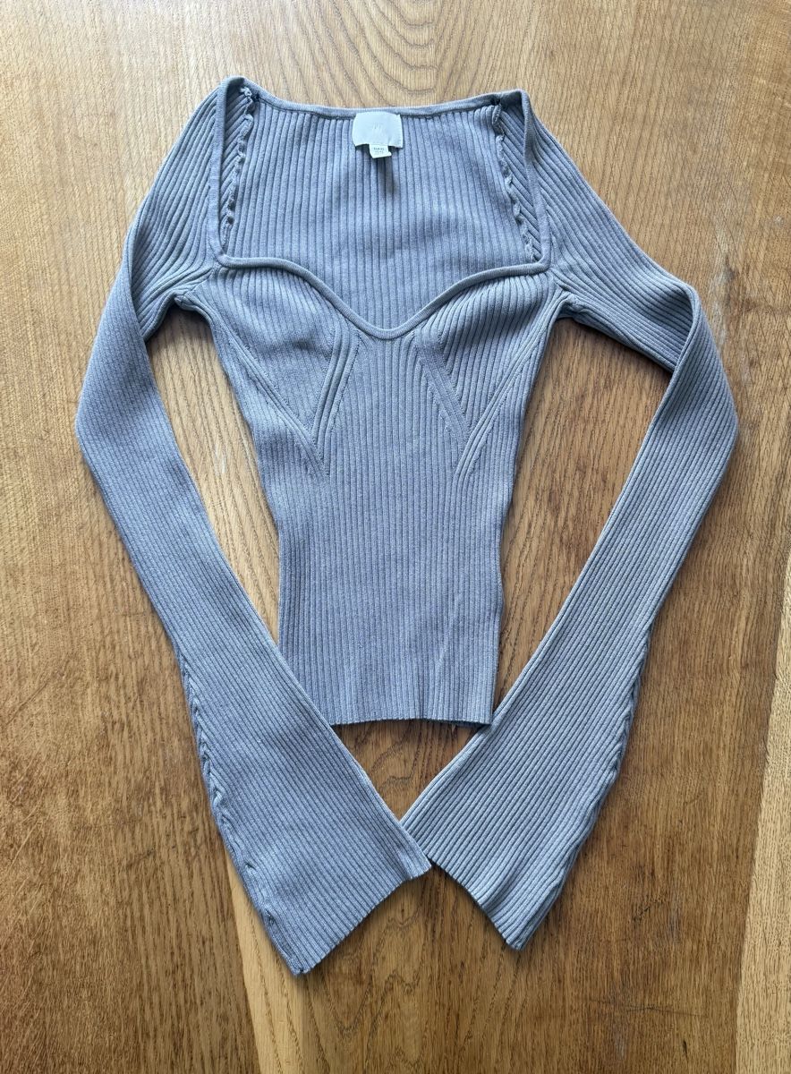 Tops: Rippstrick Pullover langarm grau Grösse XS neuwertig – Neuf (Voir description) à Siebnen par koschitoschi 3