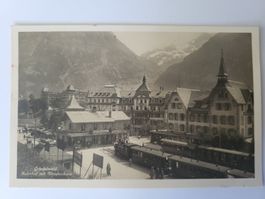 Alte Ansichtskarte Grindelwald, Bahnhof, Wetterhorn Berg R2