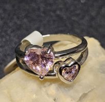 Wunderschöner mit rosa Zirkonia Ring, 925 versilbert, Gr. 8