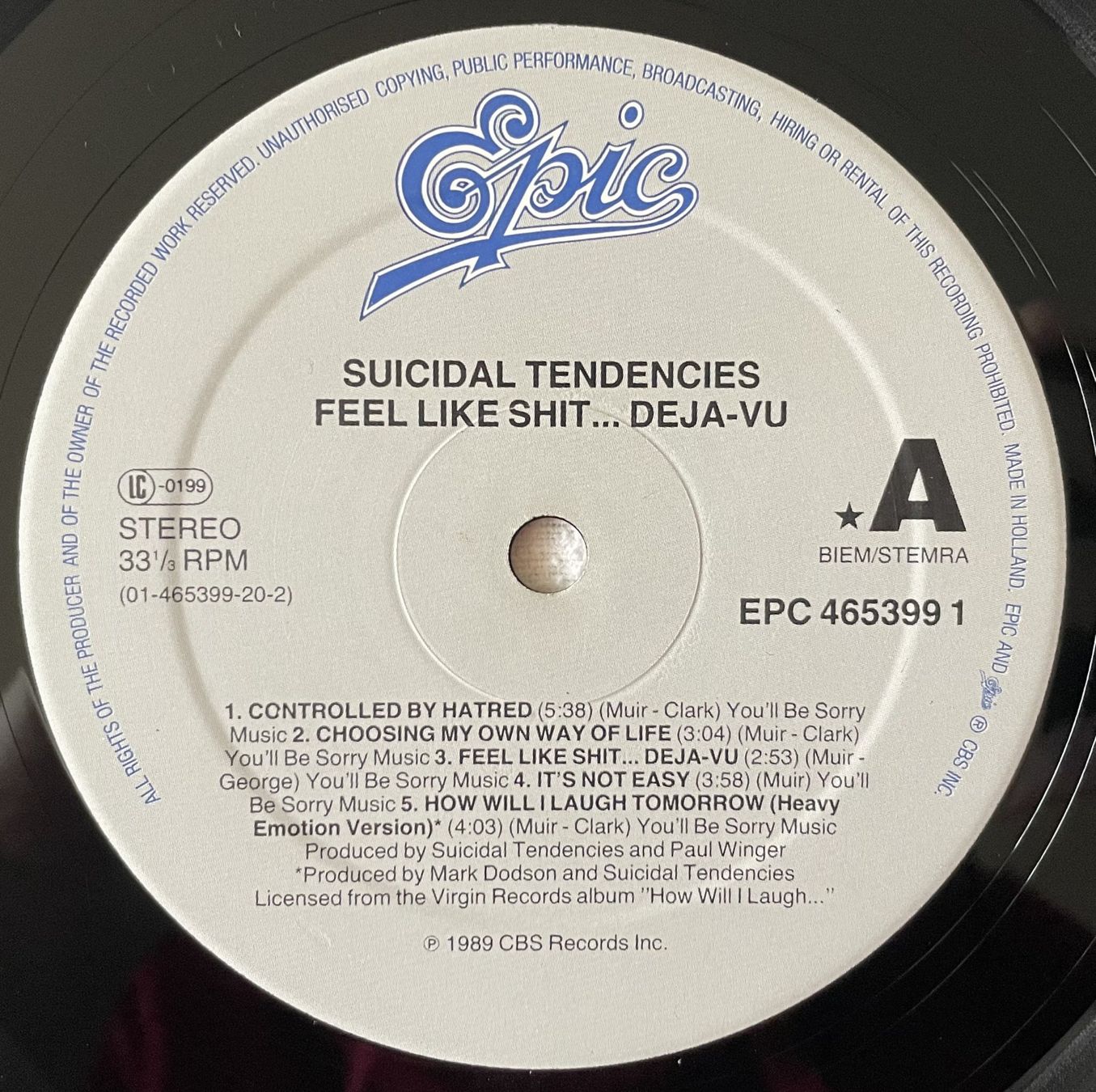Schallplatten: Suicidal Tendencies – Controlled By Hatred - LP - 1989 – Gebraucht aus Uster von Zardodel 5
