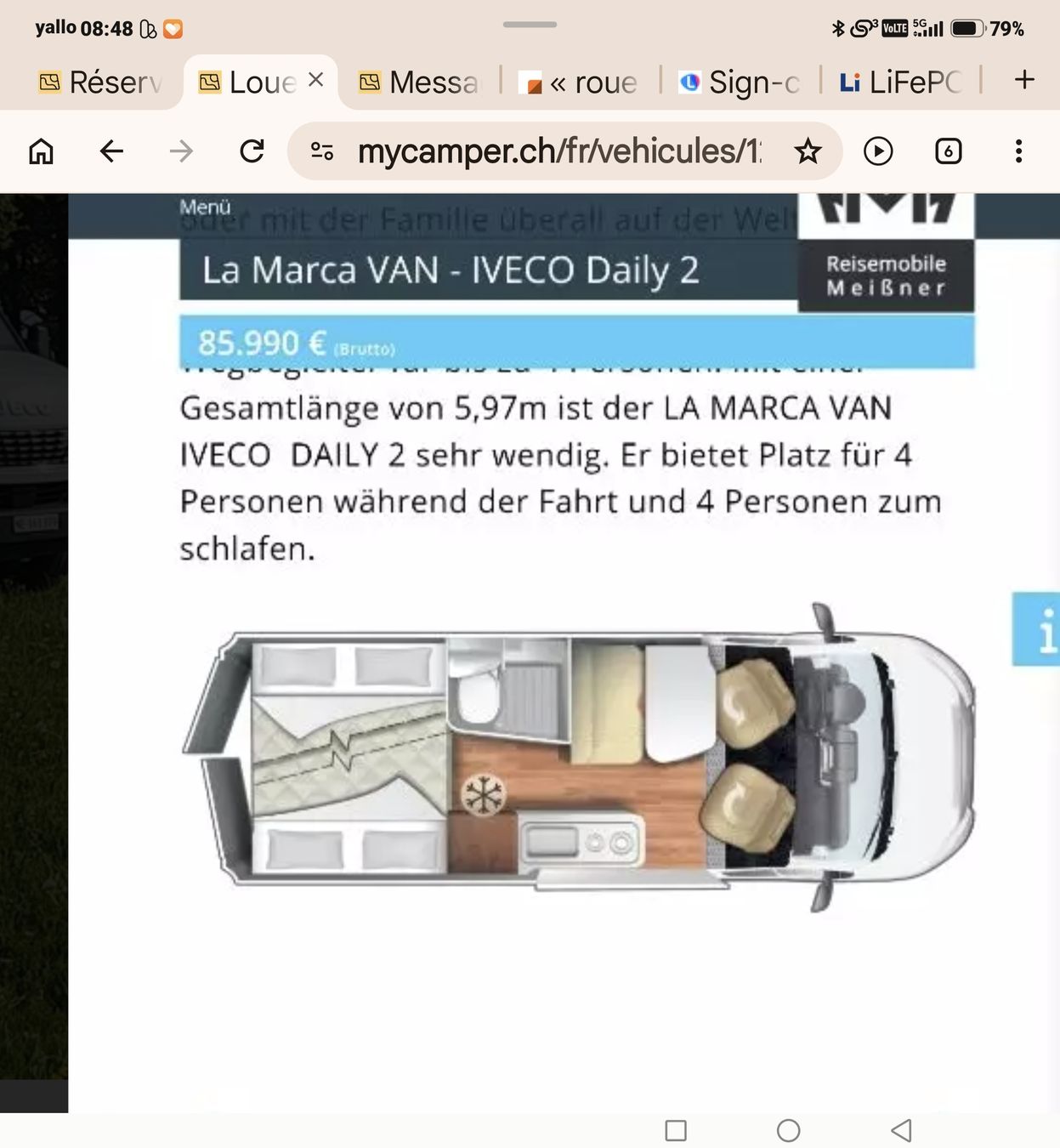 Services et réparations: Camper zu mieten – D'occasion à Mamishaus par raphael4954 2