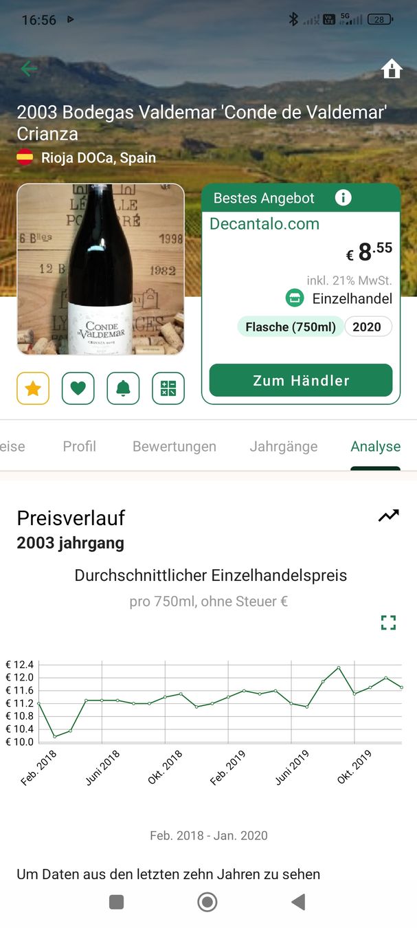 Rioja Vino: 2003 Rioja Conde de Valdemar DOC – Nuovo e nell'imballaggio originale da Büsserach venduto da Vintage-vins 6