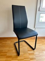 6 Freischwinger-Stühle, Kunstleder schwarz
