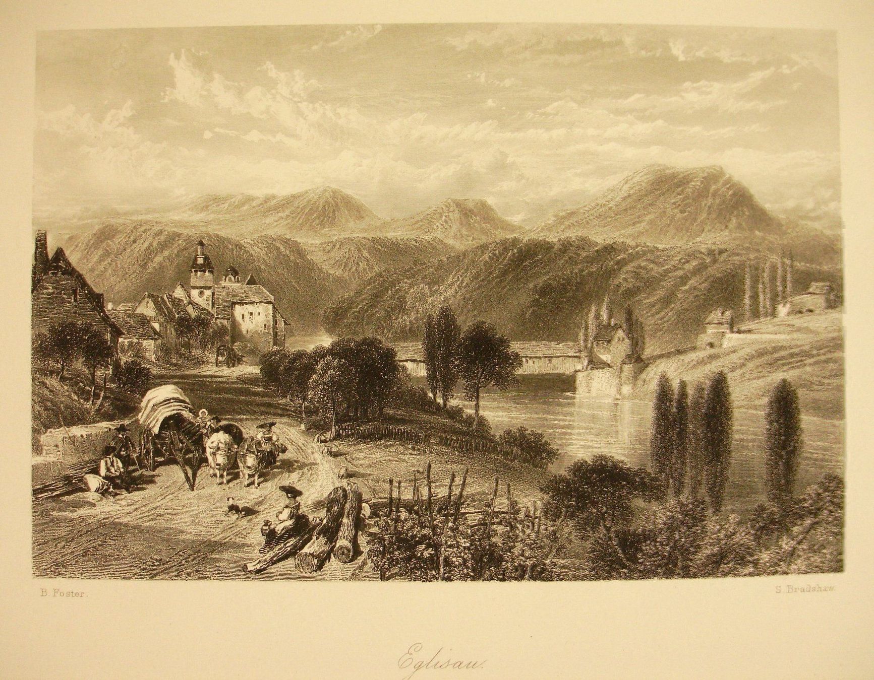 Incisioni: EGLISAU, STAHLSTICH UM 1870 – Usato da Grüningen venduto da Kartensammler