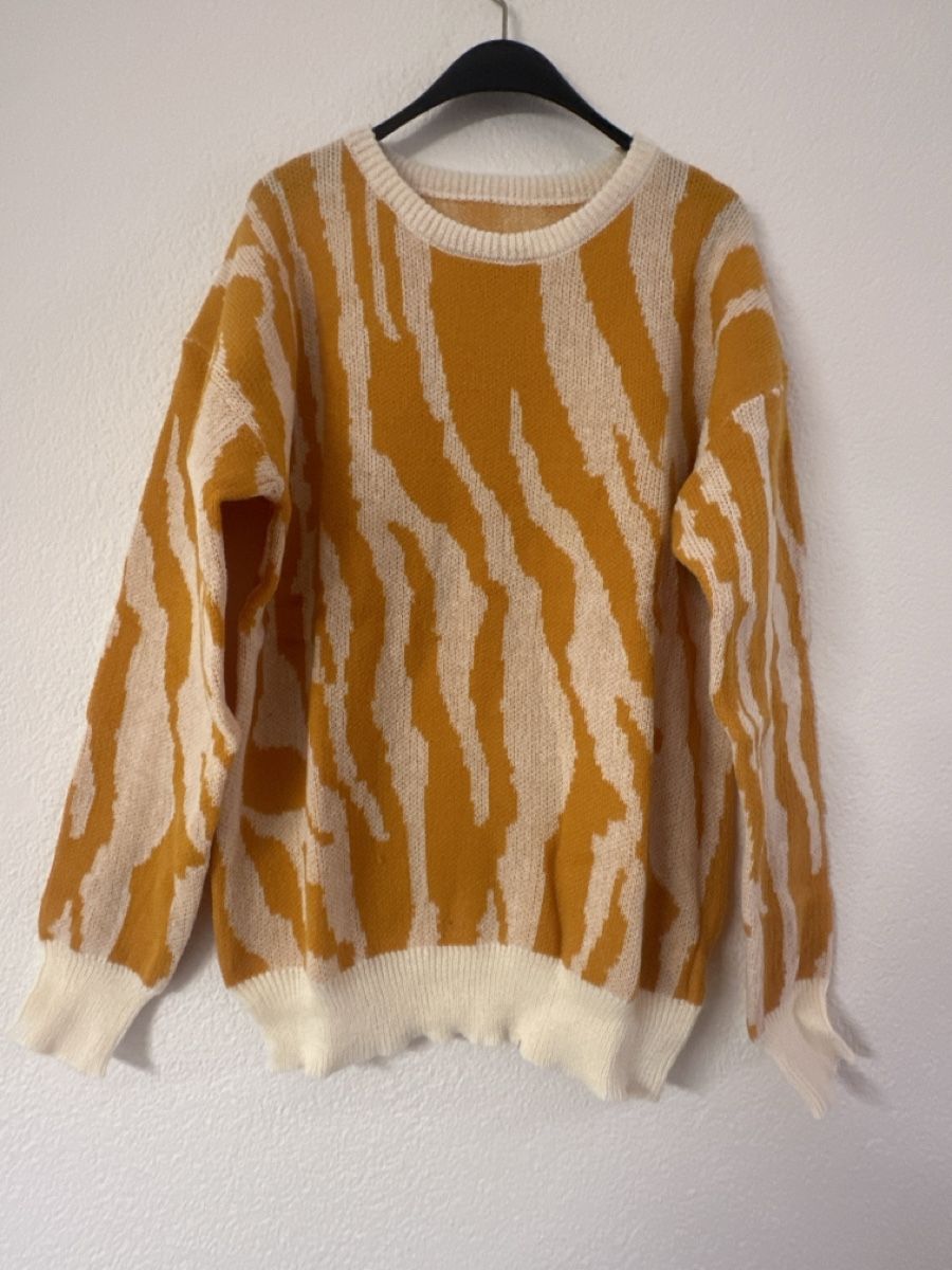 Maglioni & Felpe: Trendiger Zebra-Pullover, Gr. L, Herbstfarben – Nuovo (secondo la descrizione) da Solothurn venduto da Ib1a