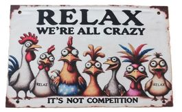 RELAX WE'RE ALL CRAZY - Holzschild  (neu/OVP)
