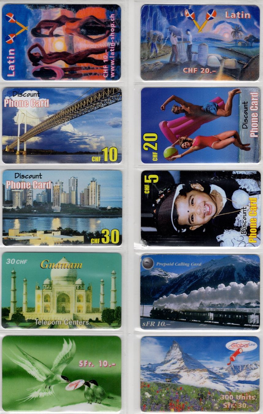 Cartes de téléphone: 10 diverse Schweizer Prepaid Telefonkarten – D'occasion à Eglisau par Chperfins