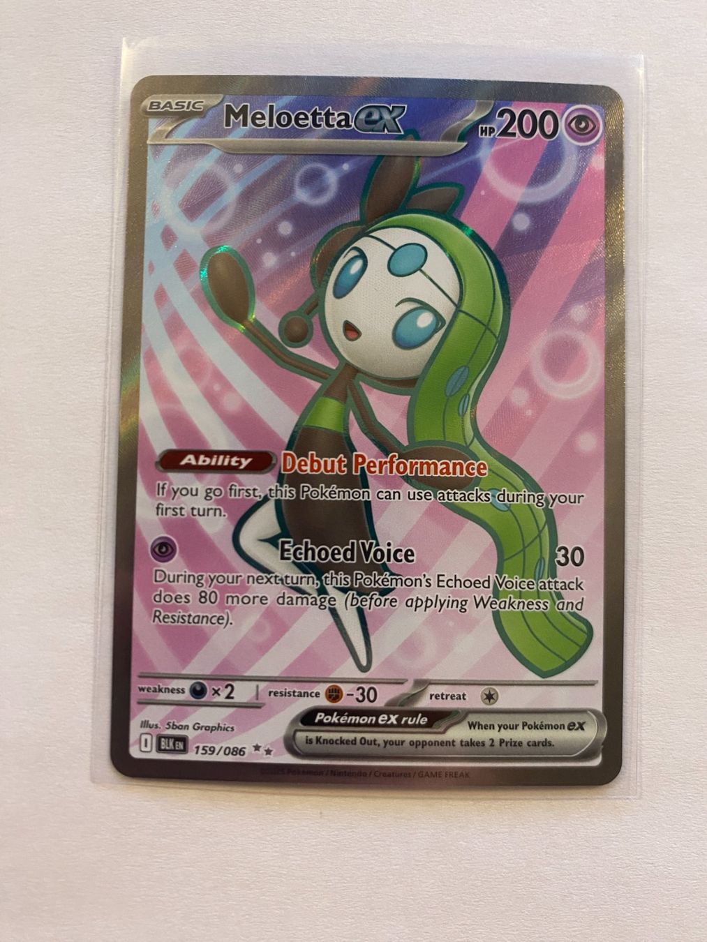 Pokémon Carte collezionabili: Pokemon Meloetta EX 159/086 Black Bolt EN – Nuovo (secondo la descrizione) da Weingarten-Kalthäusern venduto da McGmavlo