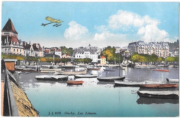 Cartes postales: Lausanne Ouchy mit Flugzeug – D'occasion à Olten par clotaldi