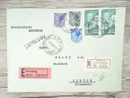 TR73 Enveloppe + Timbre Italie 1956