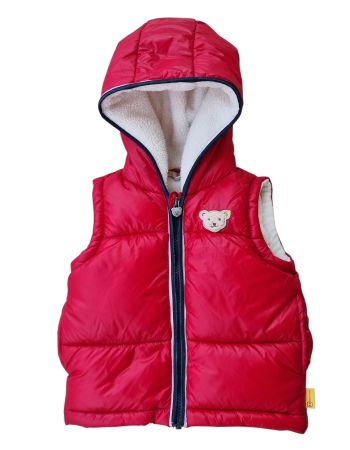 Gefütterte Steiff Gilet Weste mit Kapuze Gr. 86