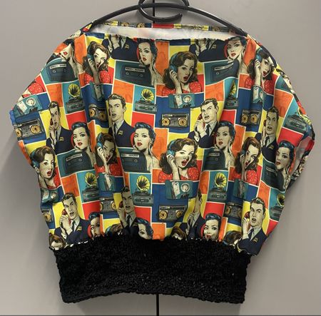 Retro Comic Print Damen Oberteil Gr. M 🤩
