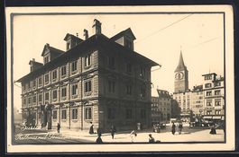AK Zürich, Marktplatz mit Rathaus
