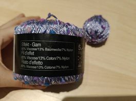 Effektgarn glänzend rosa-violett