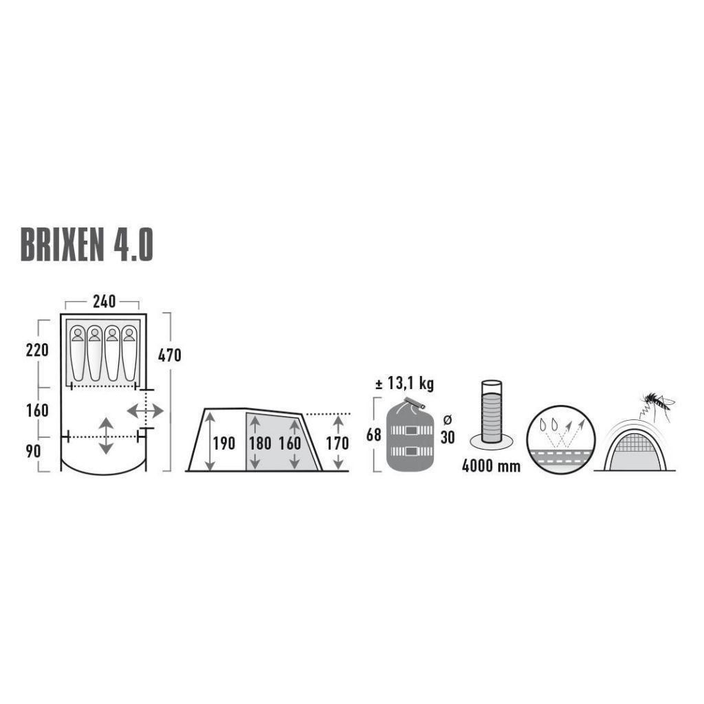 Tende : High Peak Brixen 4.0 Tunnelzelt – Nuovo e nell'imballaggio originale da Bottighofen venduto da zaap 1