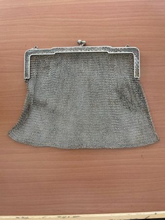 Silber Handtasche im Kettenstiel  antik