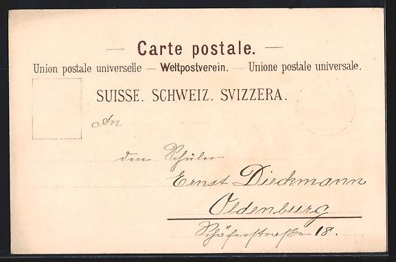 Cartoline postali: Winter-Lithographie Davos, Ortsansicht,  – Usato da Berlin venduto da bartko-reher 1