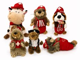 Set mit 6 Schweizer Souvenirfiguren mit Musik und Bewegung