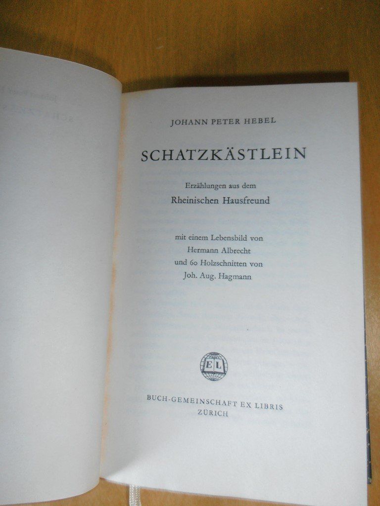 Libri: Johann Peter Hebel - Schatzkästlein – Usato da Zürich venduto da Buecherwurm33 2