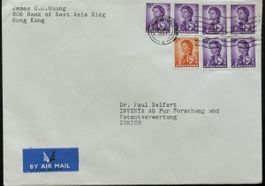 Briefumschlag Hong Kong mit Briefmarken 1967
