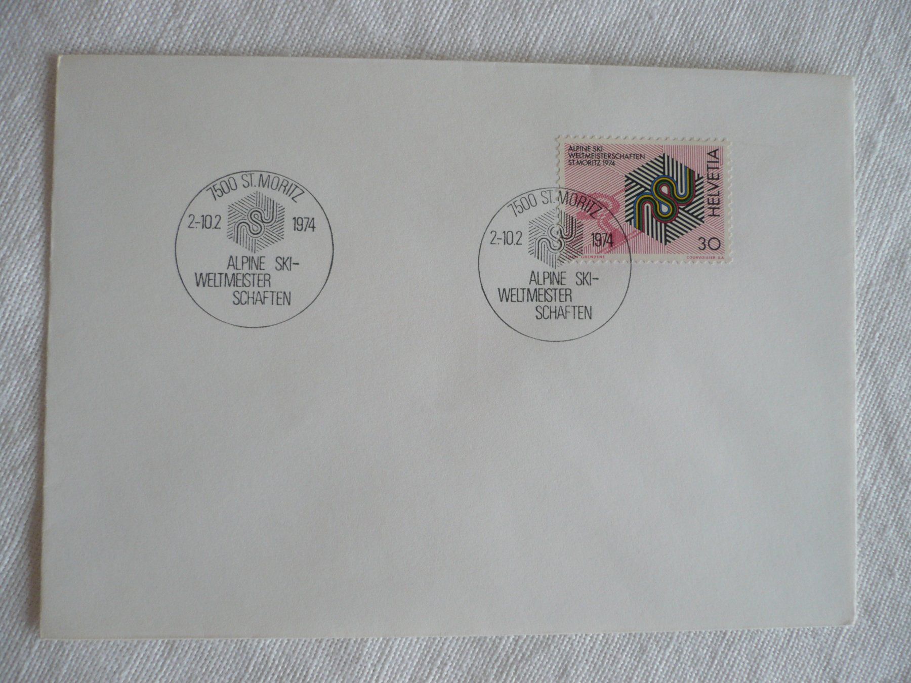 Alle Briefmarken: 1974 Alpine Ski-WM, St. Moritz – Gebraucht aus Zürich von saltandpepper008