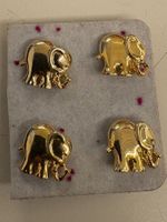 4 massive Elefanten-Pin, neu, 1,5 cm hoch