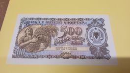 Albanien 500 Lekë Banknote, Jahr 1957, sehr gut erhalten