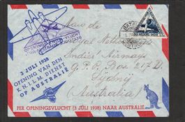 Niederland/India - Sidney ,Eröffnungsflug , gel. 1.7.1938