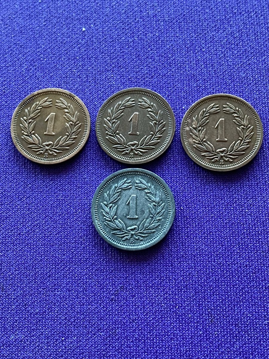 Tutti le monete: Pièces de 1 cts Suisse – Usato da Corsier-sur-Vevey venduto da Ginoarturo 1