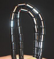 Stein Perlen Strang L-8053 – Schwarze Hämatit Zylinder 4X6mm