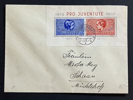BRIEF MIT PJ BLOCK 1937 ⦿ *BUCHS SG*