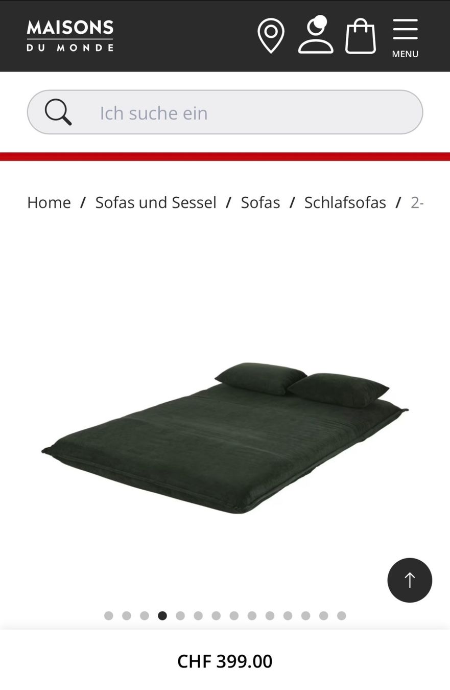 Divani: Maison du Monde dark green sofa bed – Usato da Zürich venduto da bea_swh6 2