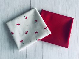 2 Fat quarter/Coupons patchwork & couture - Cerises