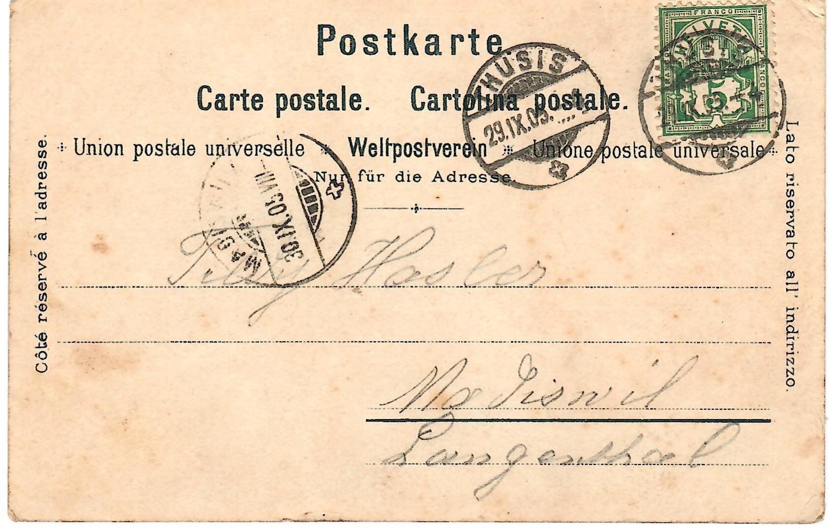 Cartoline postali: Thusis - Gemälde - 1905 – Usato da Zweisimmen venduto da jakobsweg 1
