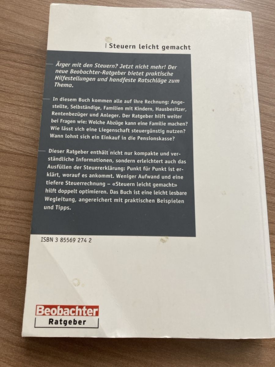 Bücher: Steuern leicht gemacht - Ratgeber – Gebraucht aus Mendrisio von rappoport 1