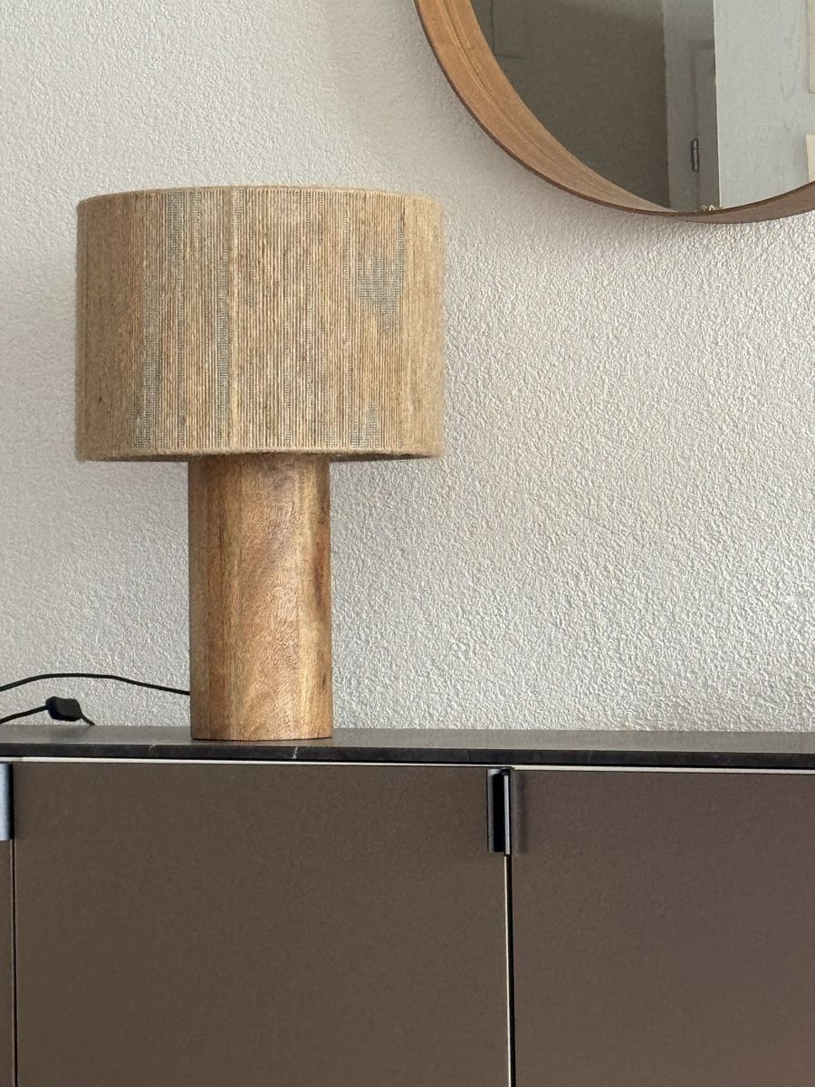 Maisons du monde Lampade: Mango Holz Lampe mit Naturfaserschirm, wunderschön er – Nuovo (secondo la descrizione) da Aarau venduto da Lolaa01 1
