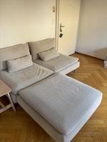 Söderham Sofa 2-Sitzer Hocker Beige gut erhaltener Zustand