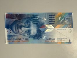 Schweizer Banknote 100 Franken / ungefaltet
