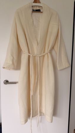 Cream Zara wool coat size S