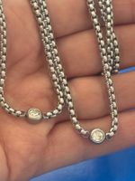 Luxus Elegante Kette  Edelstahl mit Armband Farbe :Silber