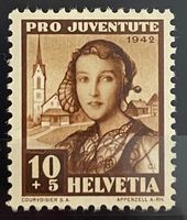 Znr J102* Strich unten J von Juventute UNIKAT ABART !!