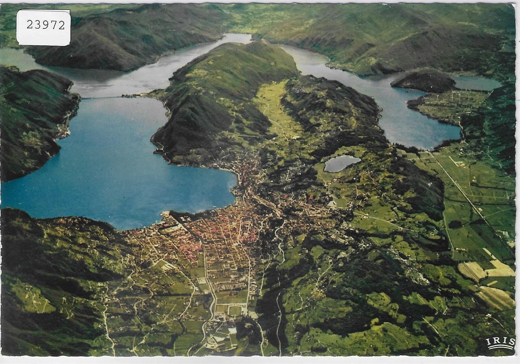 Landkarten & Atlanten: Panorama aereo del Lago di Lugano – Antik aus Ettingen von Kartenplanet