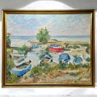 HERBERT GIRARDET - peinture huile sur toile "Saint-Sulpice"