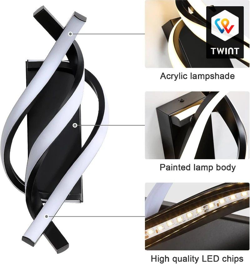 Lampes: Lampe murale LED en forme de spirale incurvée, – Neuf avec emballage d'origine à Saignelégier par onekeystore 3
