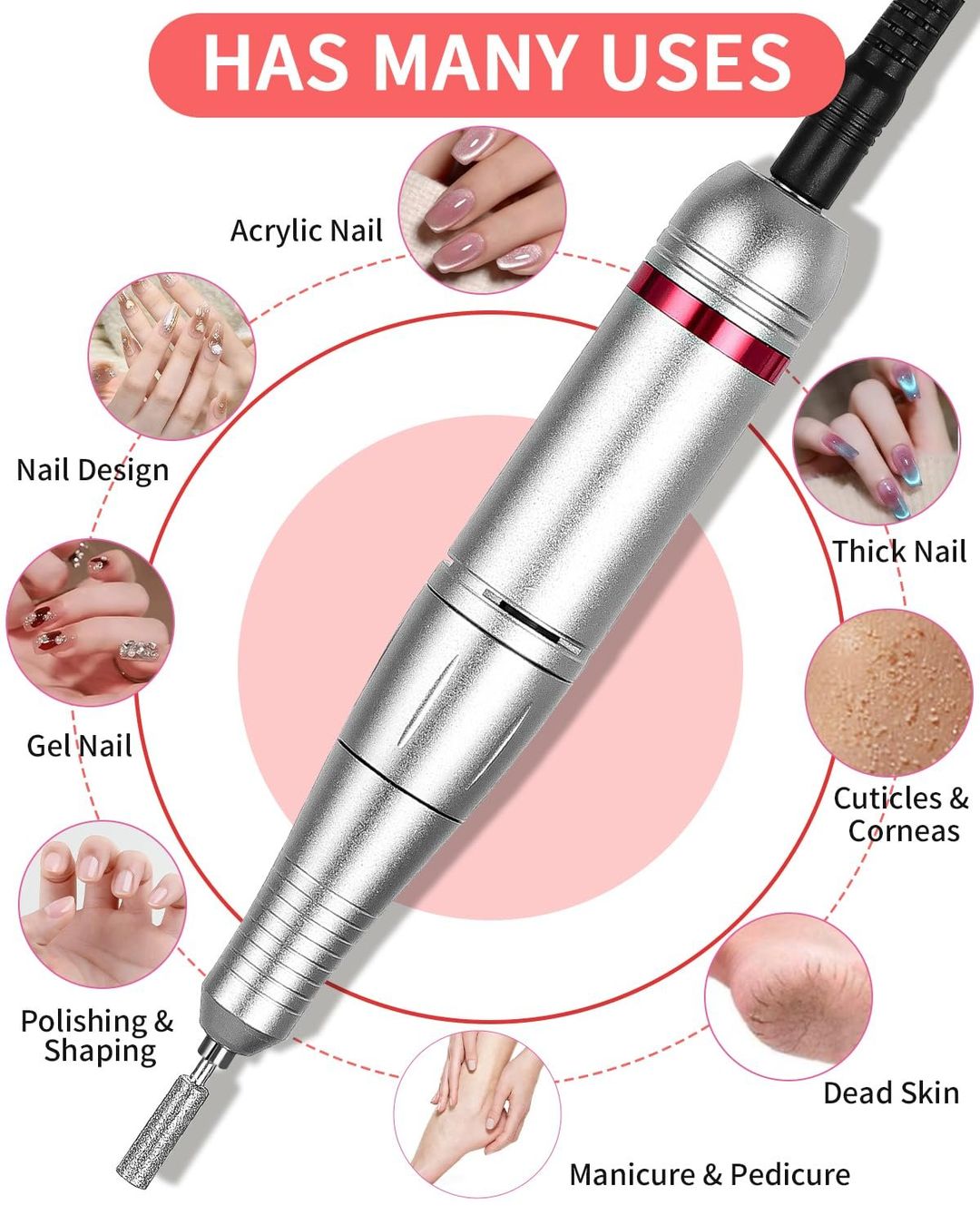 Manicure: Elektrische Nagelfräser mit Pedale – Nuovo e nell'imballaggio originale da Châtelaine venduto da topshop.switzerland 8