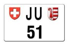 Ecriteaux: Plaque moto JU 51 – Neuf avec emballage d'origine à Delémont par OVJ