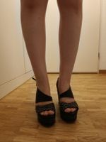 Keilabsatz Sandalen Gr. 40 Nieten Leder Benci Brothers