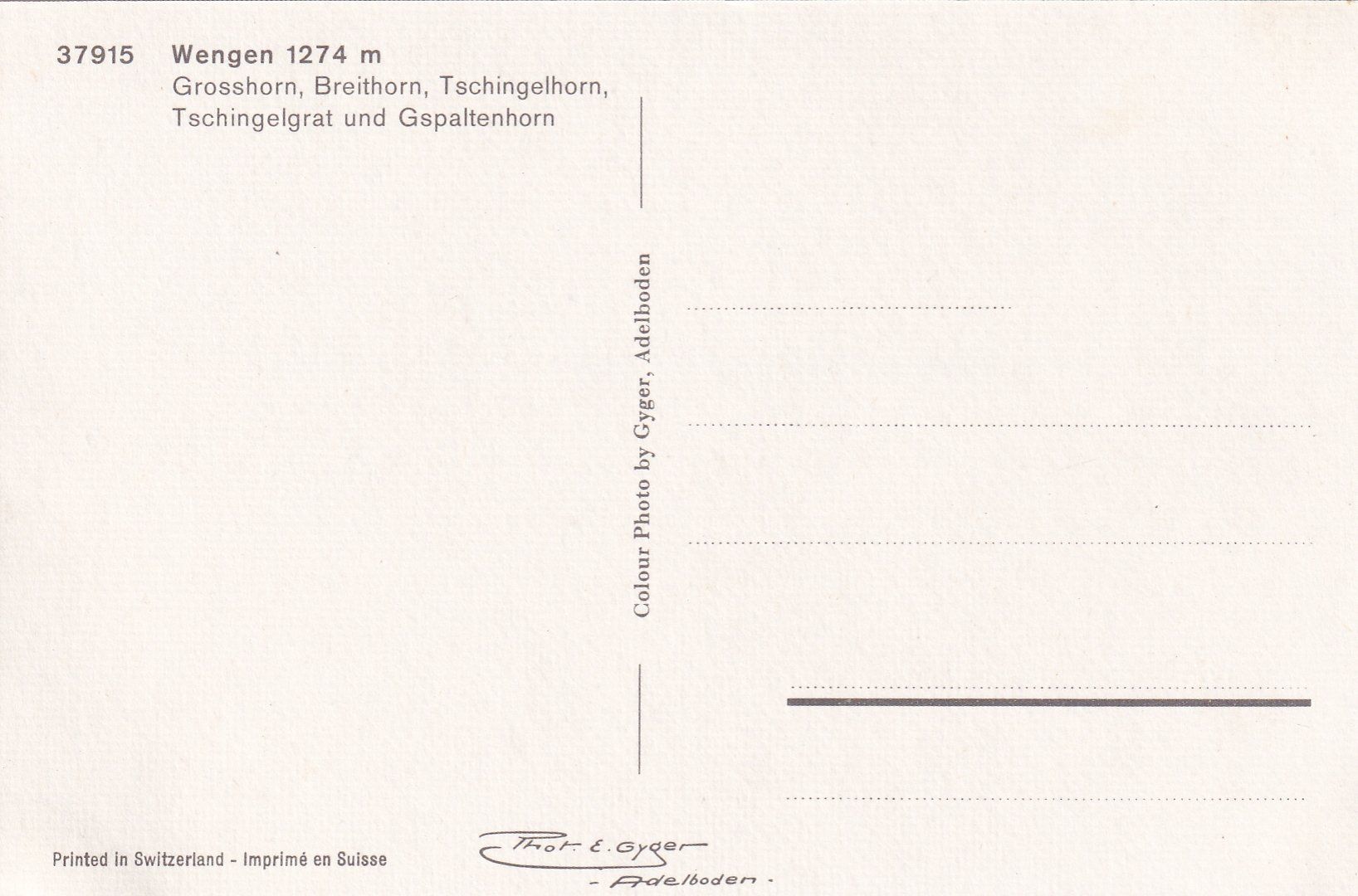 Cartoline postali: Wengen /bo – Usato da Hombrechtikon venduto da Rudolf07 1