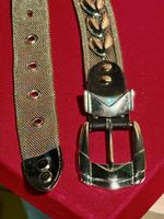 Vintage Stainless Steel & Leather belt